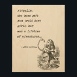 Alice In Wonderland W/Flamingo Adventure Quote Wood Wall Decor<br><div class="desc">Vintage illustration fairy tales and nursery rhymes image of Alice with flamingo by John Tenniel in Lewis Carroll's Alice's Adventures in Wonderland, 1865, combined with a text-designed quote from the author Lewis Carroll which goes as: "Actually , the best gift you could have given her was a lifetime of adventures"....</div>