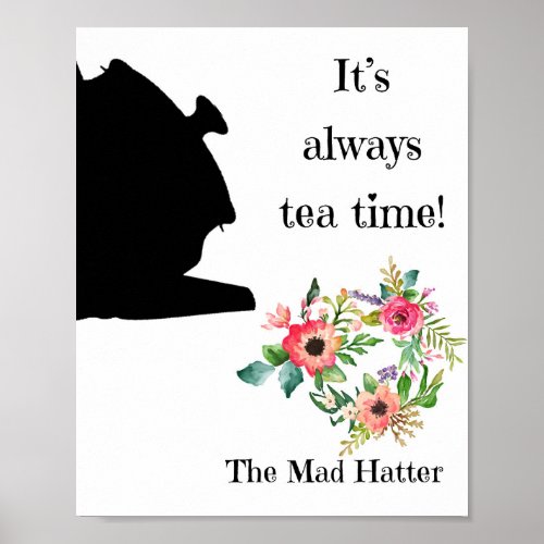 Alice in Wonderland Wall Art Tea Quote Poster