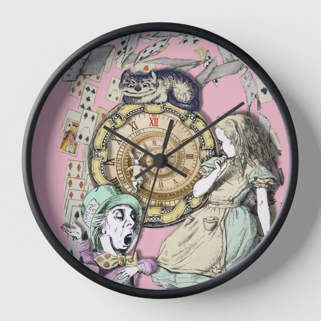 Alice in Wonderland Wall Clock, Original Drawings, Clock (Front)