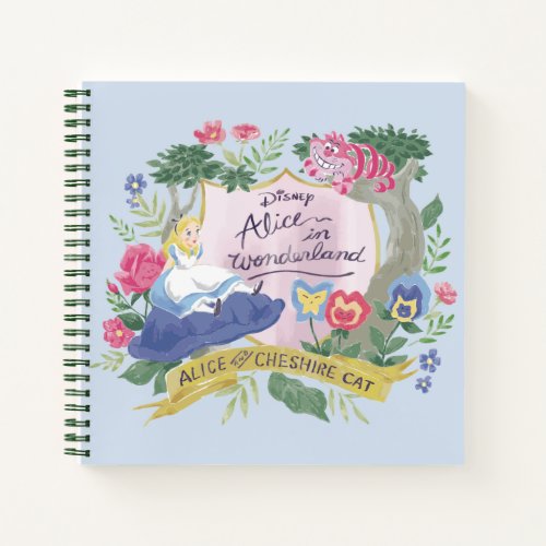 Alice In Wonderland  Watercolor Alice  Cheshire Notebook