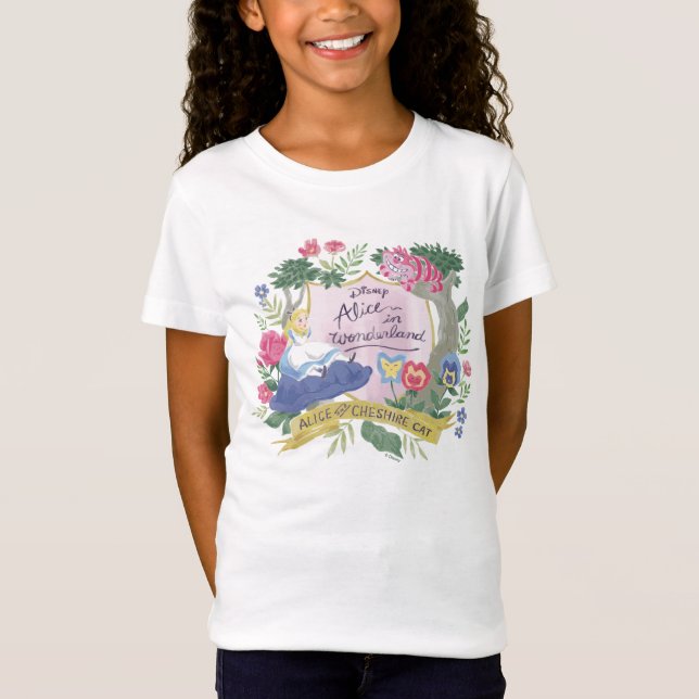 Alice In Wonderland | Watercolor Alice & Cheshire T-Shirt (Front)