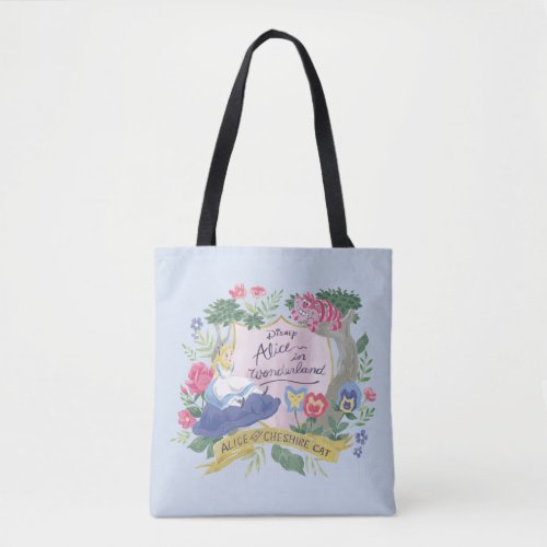 Alice In Wonderland  Watercolor Alice  Cheshire Tote Bag