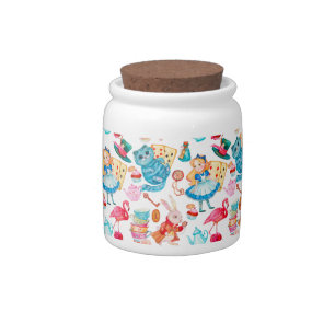 Alice in Wonderland Watercolor Candy Jar