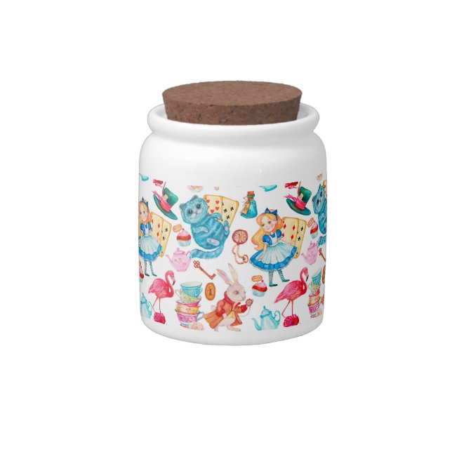 Alice in Wonderland Watercolor Candy Jar (Right)