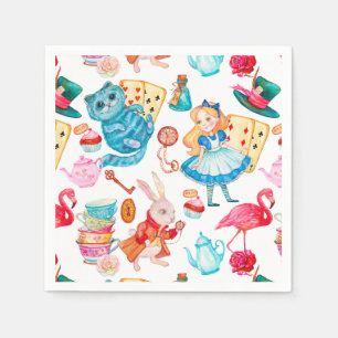 Alice in Wonderland Watercolor Napkins