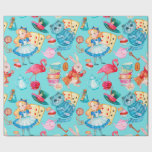 Alice in Wonderland Watercolor Wrapping Paper