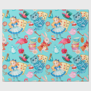 Alice in Wonderland Watercolor Wrapping Paper