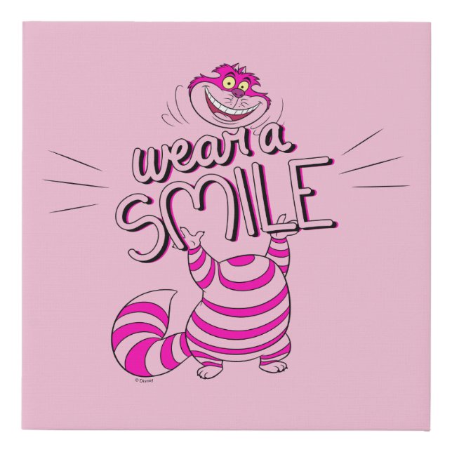 Alice In Wonderland | Wear A Smile Faux Canvas Print (Front)
