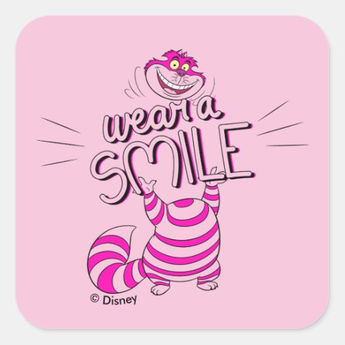 Alice In Wonderland  Wear A Smile Square Sticker