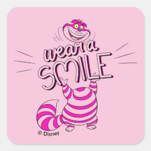 Alice In Wonderland   Wear A Smile Square Sticker