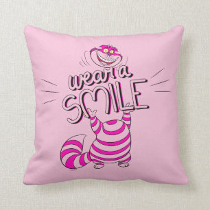 Alice In Wonderland Wear A Smile Throw Pillow