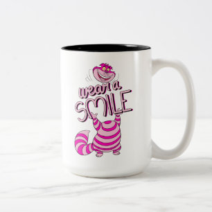 Alice In Wonderland Wear A Smile Two-Tone Coffee Mug