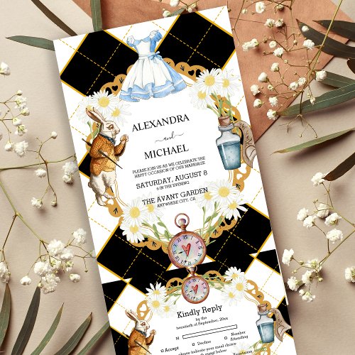 Alice in Wonderland Wedding All In One Invitation