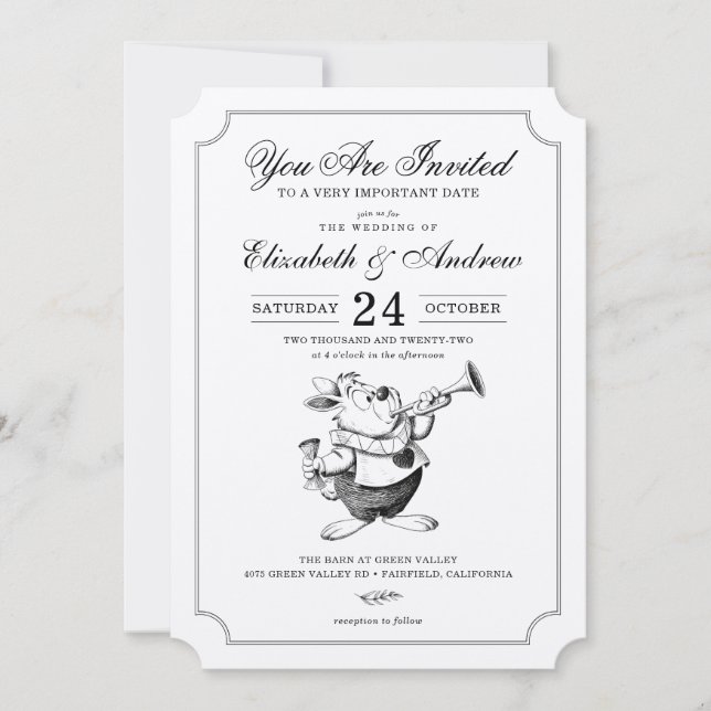 Alice in Wonderland Wedding Invitation (Front)
