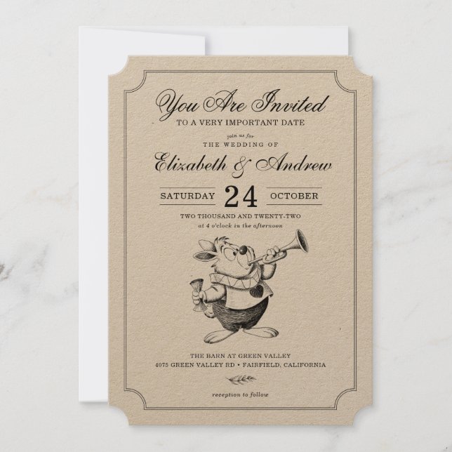 Alice in Wonderland Wedding Invitation (Front)