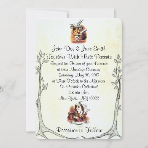 Alice in Wonderland Wedding Invitation