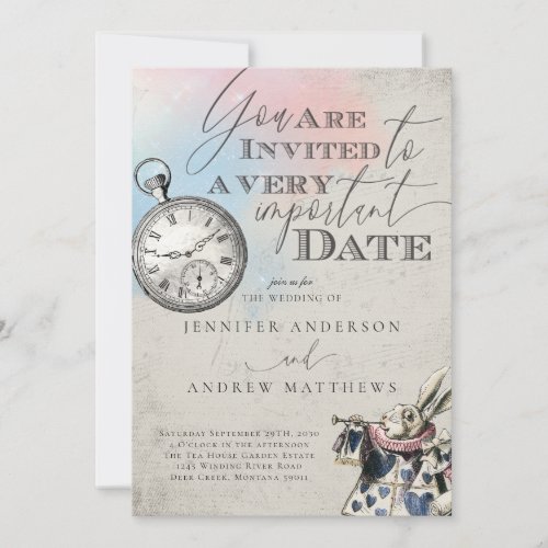 Alice in Wonderland Wedding Invitation