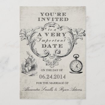 Alice In Wonderland Wedding Invitation by antiquechandelier at Zazzle