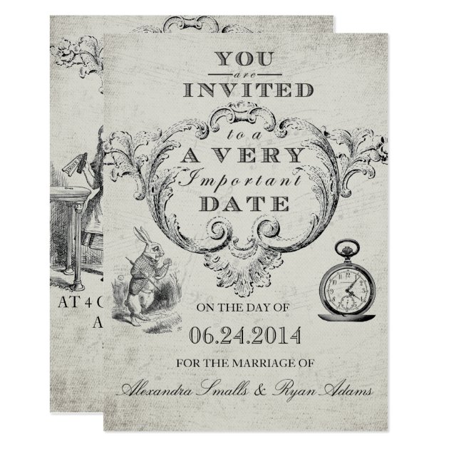 Alice In Wonderland Wedding Invitation