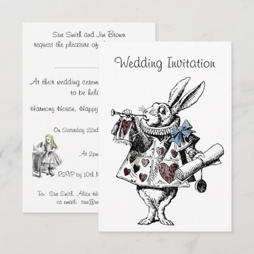 Alice in Wonderland Wedding Invitation Card