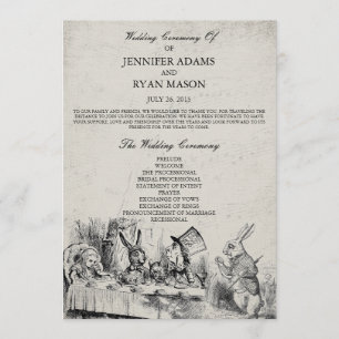Alice in Wonderland Wedding Program
