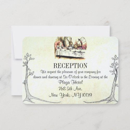 Alice in Wonderland Wedding Reception Card