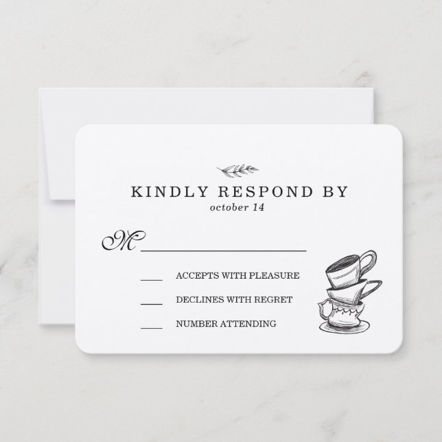 Alice in Wonderland Wedding RSVP (Front)