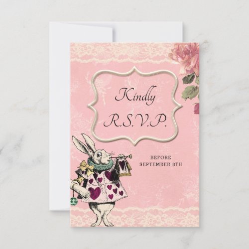 Alice in Wonderland Wedding RSVP Card
