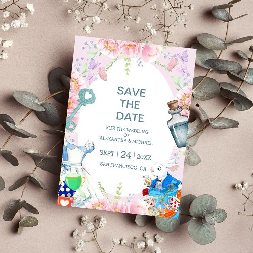 Alice in Wonderland Wedding Save The Date