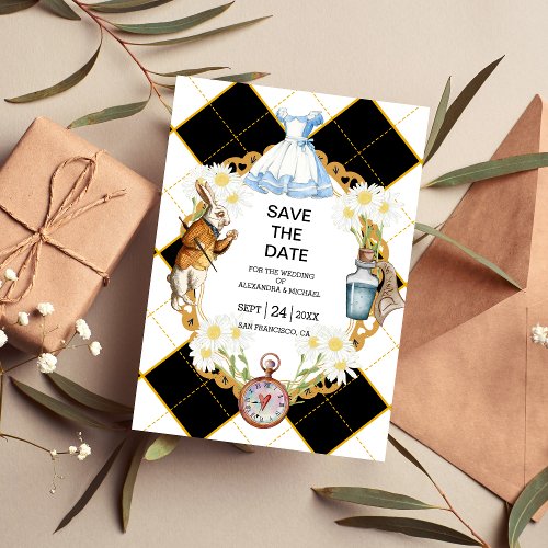 Alice in Wonderland Wedding Save The Date