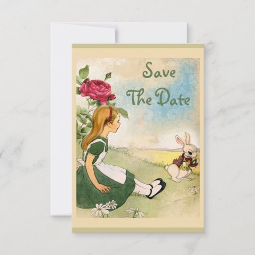 Alice in Wonderland Wedding Save the Date Invitation