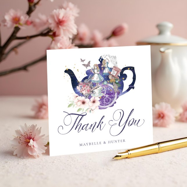 Alice in Wonderland Wedding Wonderland Thank You Card (Alice in Wonderland Wedding Wonderland Thank You)
