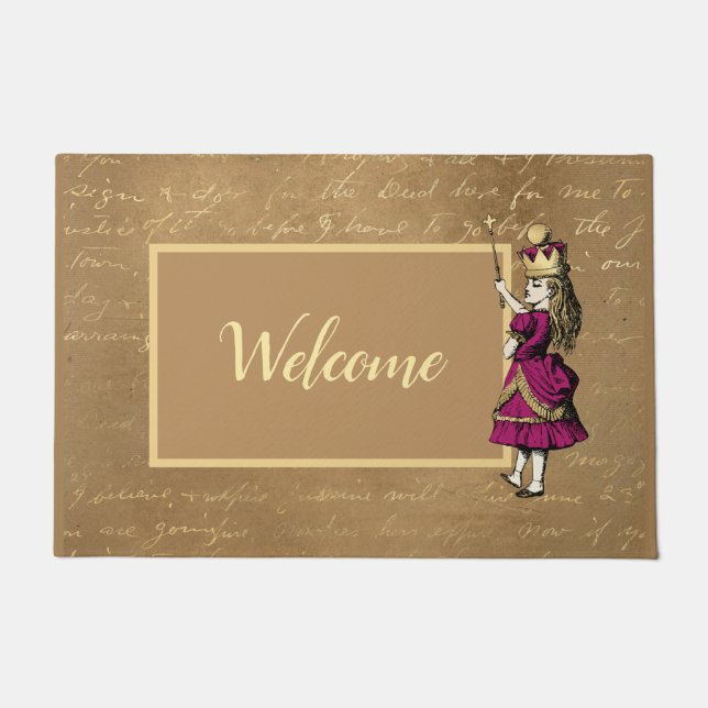 Alice in Wonderland Welcome  Doormat (Front)