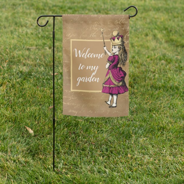 Alice in Wonderland Welcome Garden Flag (In SItu)