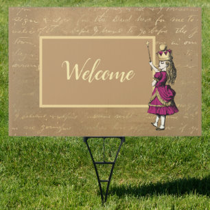 Alice in Wonderland Welcome   Sign