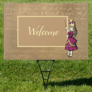 Alice in Wonderland Welcome Sign
