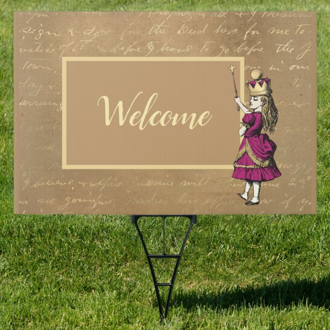 Alice in Wonderland Welcome   Sign (Insitu)
