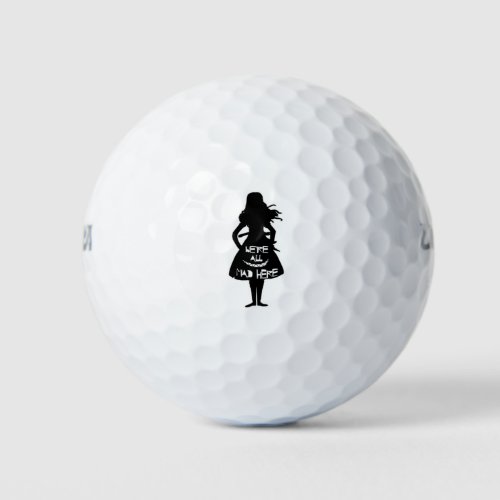 Alice in Wonderland  Were All Mad Here Cheshire C Golf Balls