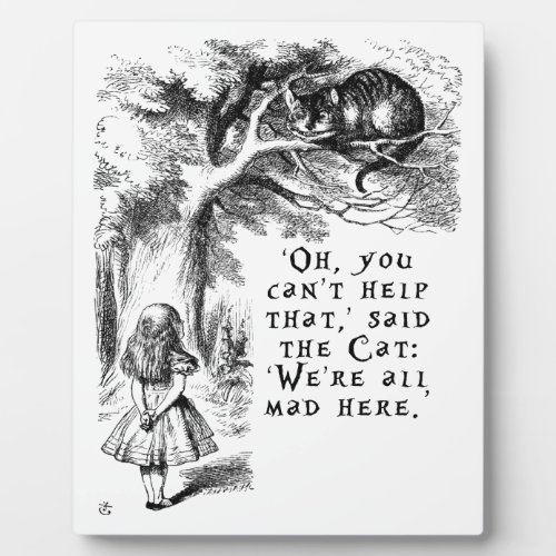 Alice in Wonderland _ Were all mad here Plaque