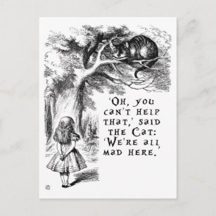 Alice in Wonderland - We're all mad here Postcard