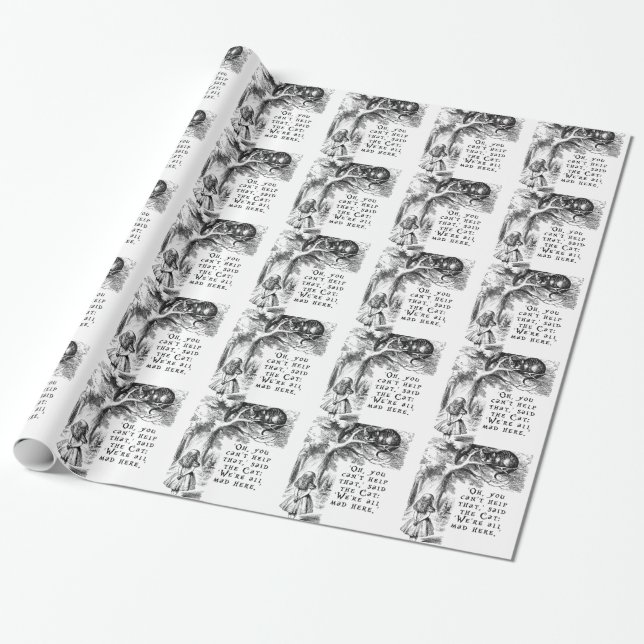 Alice in Wonderland - We're all mad here Wrapping Paper (Unrolled)