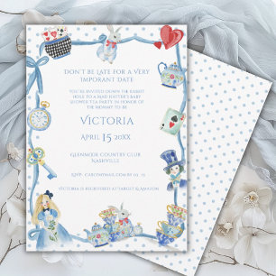 Alice in Wonderland Whimsical Baby Shower Invitation
