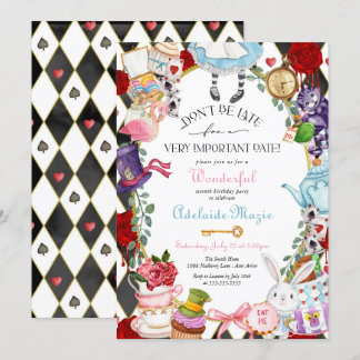Alice in Wonderland Whimsical Children's Birthday Invitation