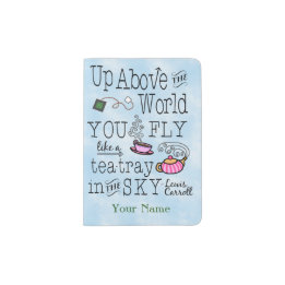 Alice in Wonderland Whimsical Flying Tea Custom Passport Holder