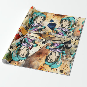 Alice in wonderland whimsical mad hatter Wrapping Paper