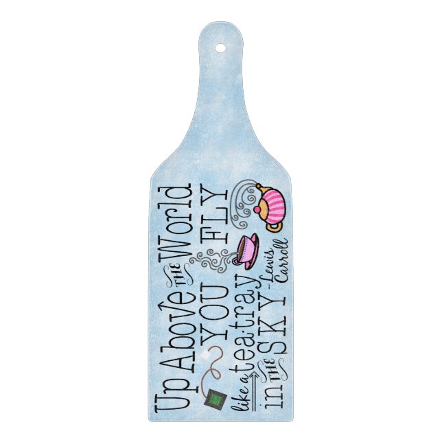 Alice in Wonderland Whimsical Tea Carroll Quote Cutting Board (Front)