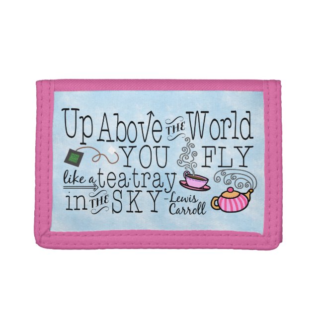 Alice in Wonderland Whimsical Tea Carroll Quote Tri-fold Wallet (Front)