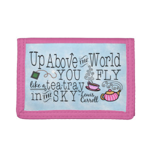 Alice in Wonderland Whimsical Tea Carroll Quote Trifold Wallet