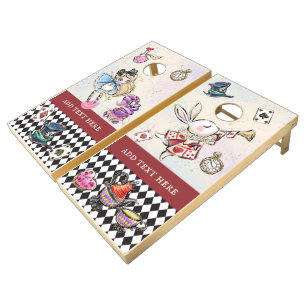 Alice in Wonderland Whimsical Tea Party Cornhole Set