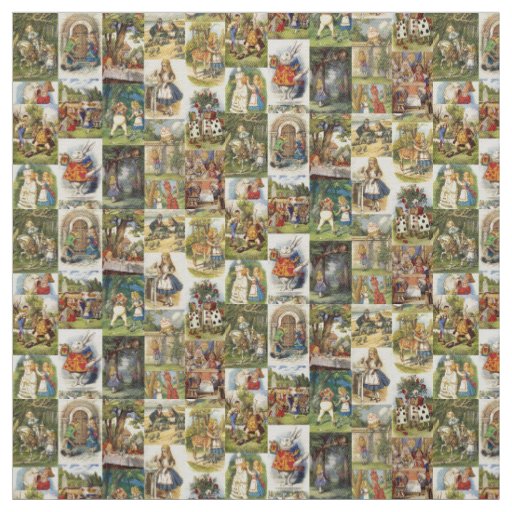 Alice in Wonderland whimsical twill fabric